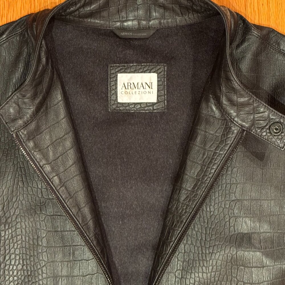 Giorgio Armani Leather Jacket- black. 58 EU.